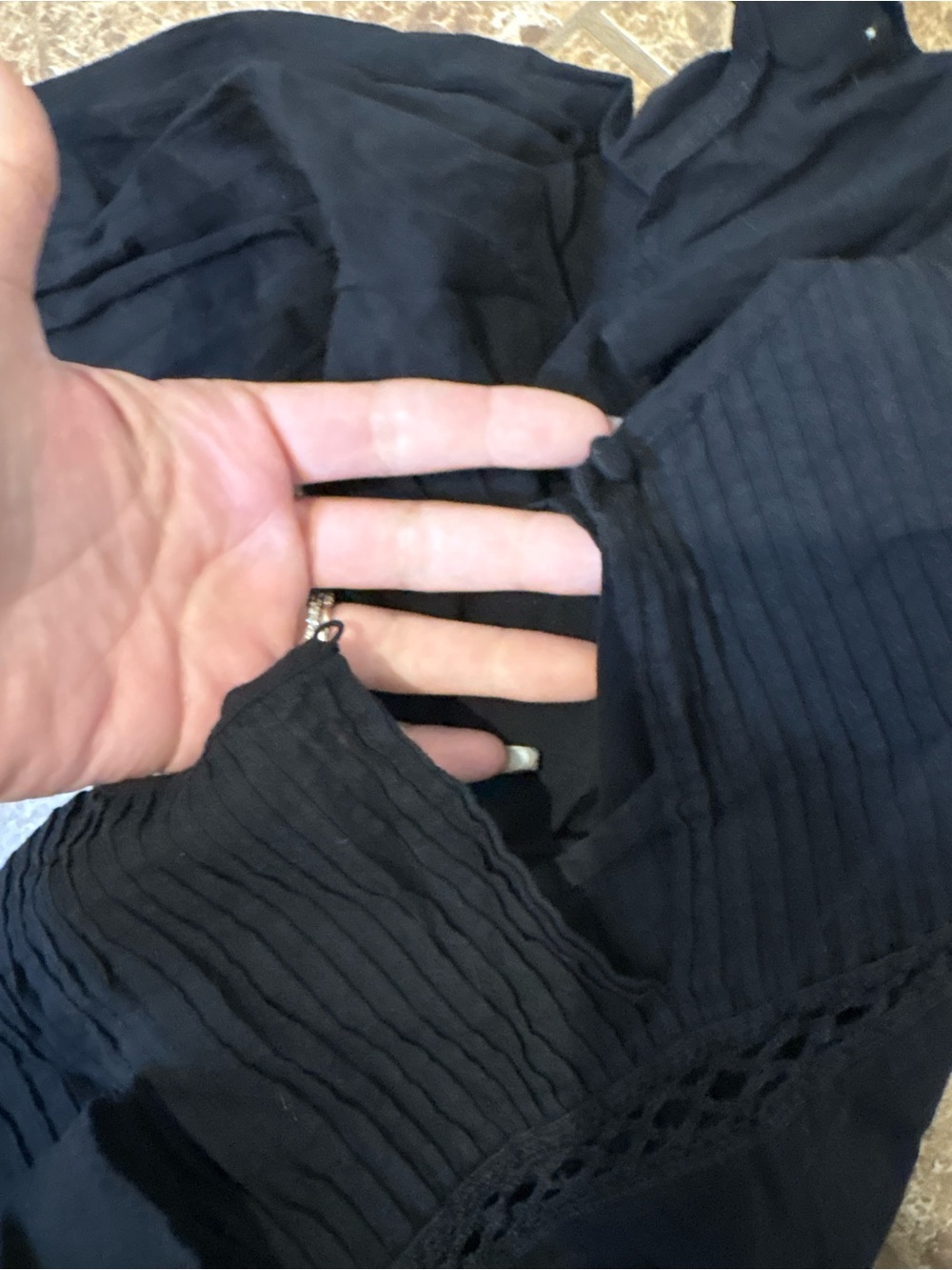 Express Black Ruffle Blouse - Picture 3 of 5